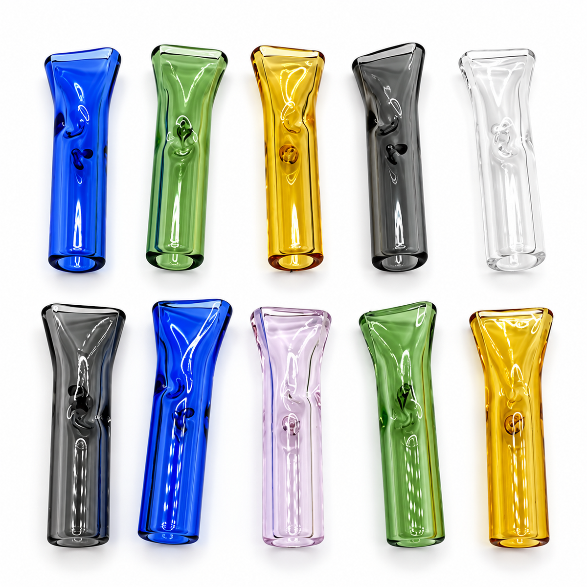 Glasfilter Tips 8 mm 10er-Pack mit flachem Mundstück