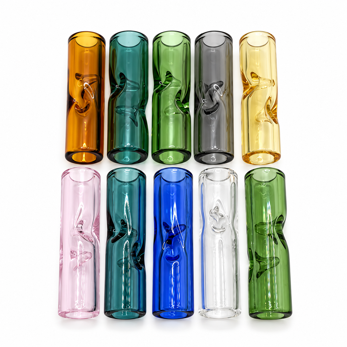 Glasfilter Tips 8 mm 10er-Pack mit rundem Mundstück