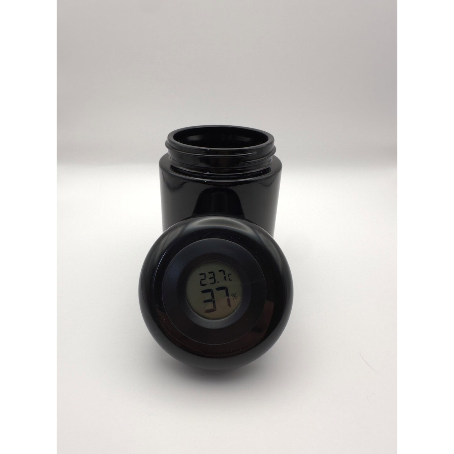 Cannabis Humidor aus Glas – Luftdichter Aufbewahrungsbehälter mit Hygrometer & Thermometer